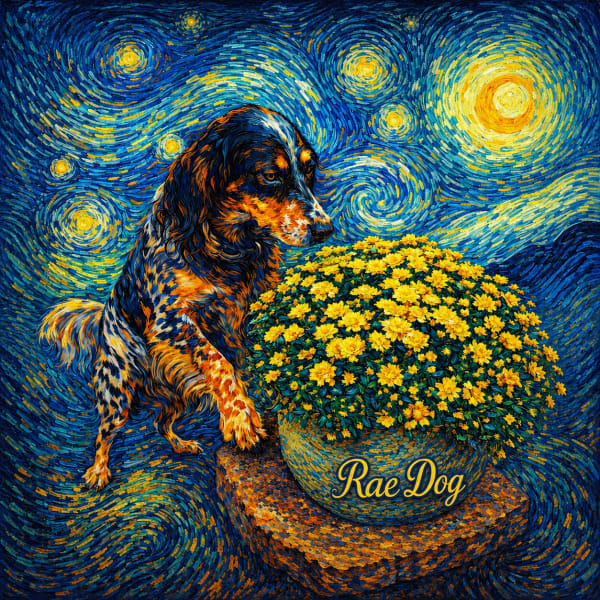 Rae's custom pet portrait from a customer