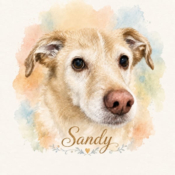 Sandy's custom pet portrait from a customer