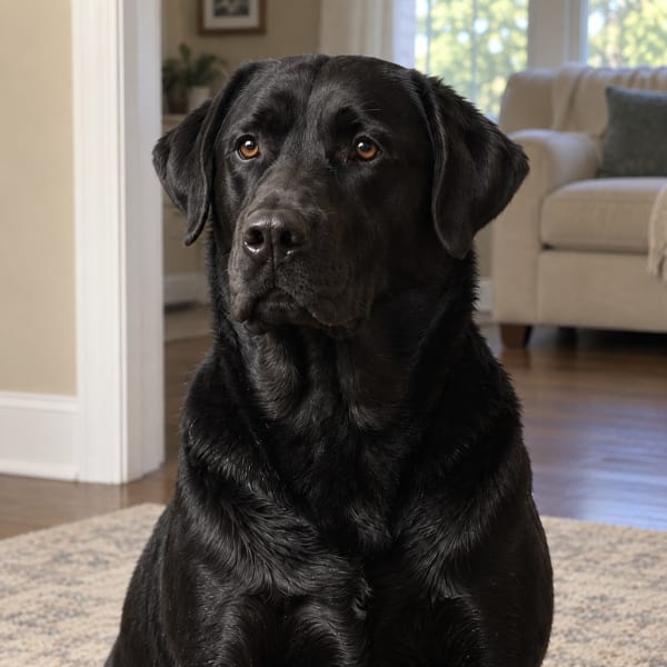 The photo the Hunter pet portrait example was made from