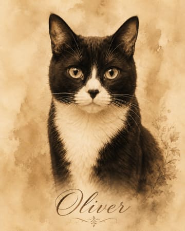 Vintage Sepia pet portrait style