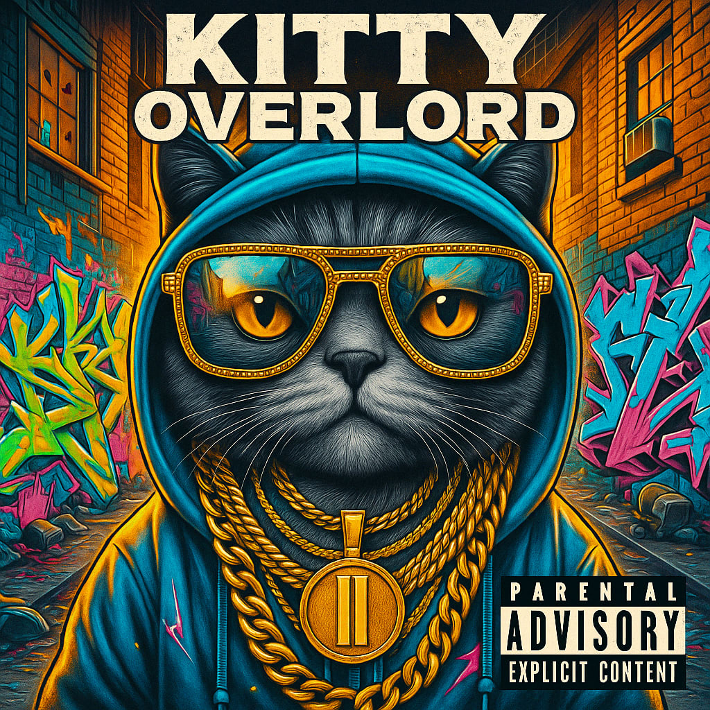 Hip-Hop Album Cover pet portrait style