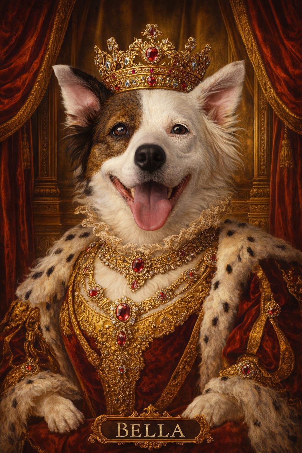 Royal Queen pet portrait style