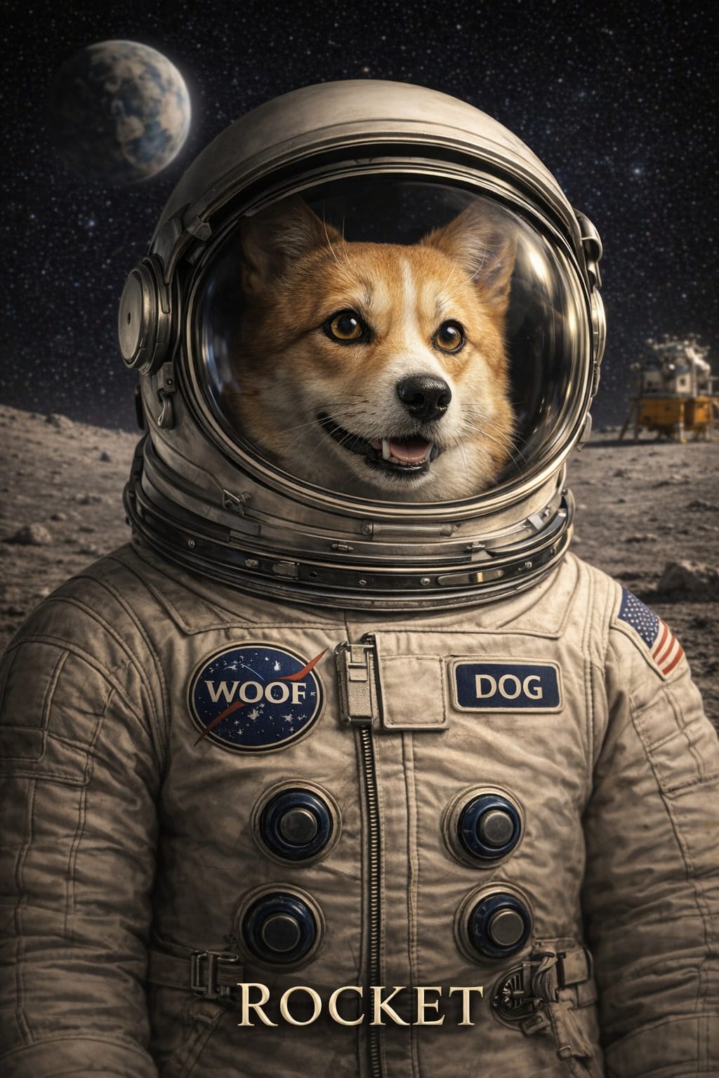 Astronaut pet portrait style