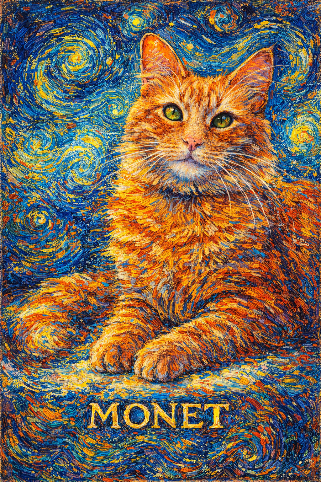 Impressionist pet portrait style