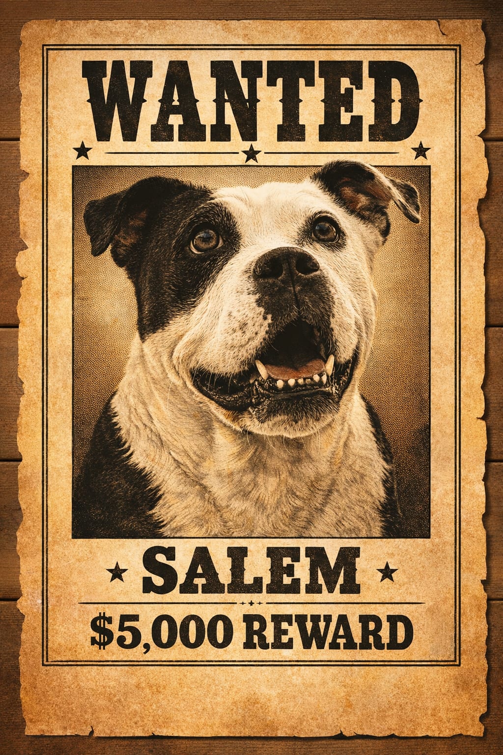 western pet portrait of a cat as a Wild West outlaw mugshot