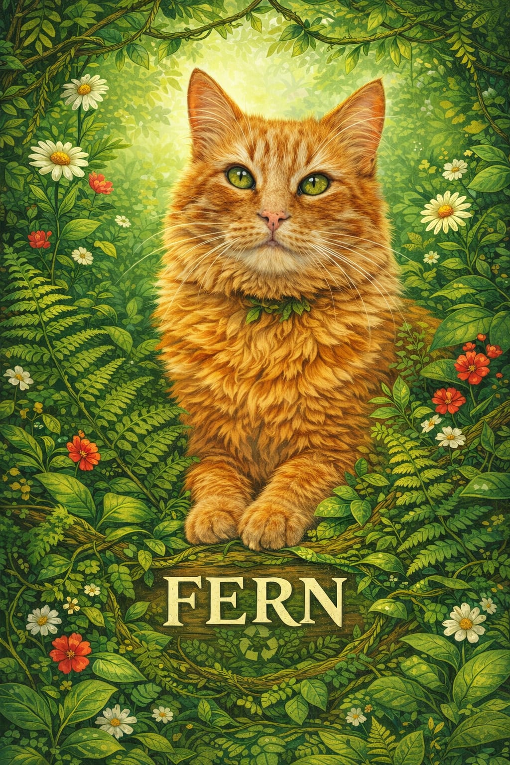 Nature pet portrait style