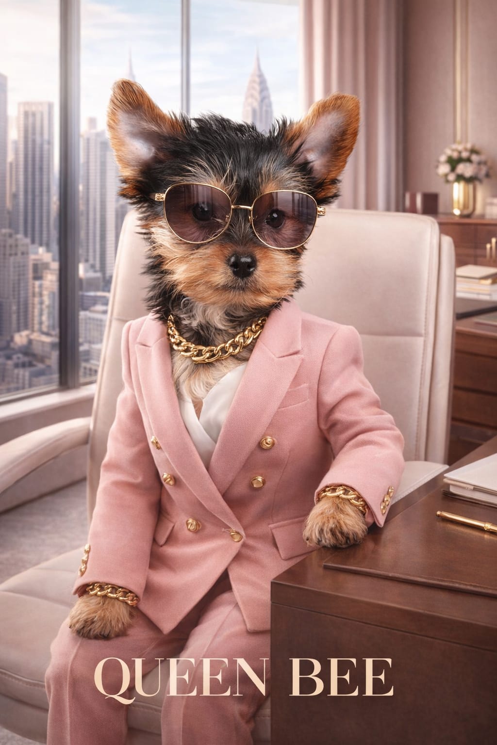 Boss Babe pet portrait style