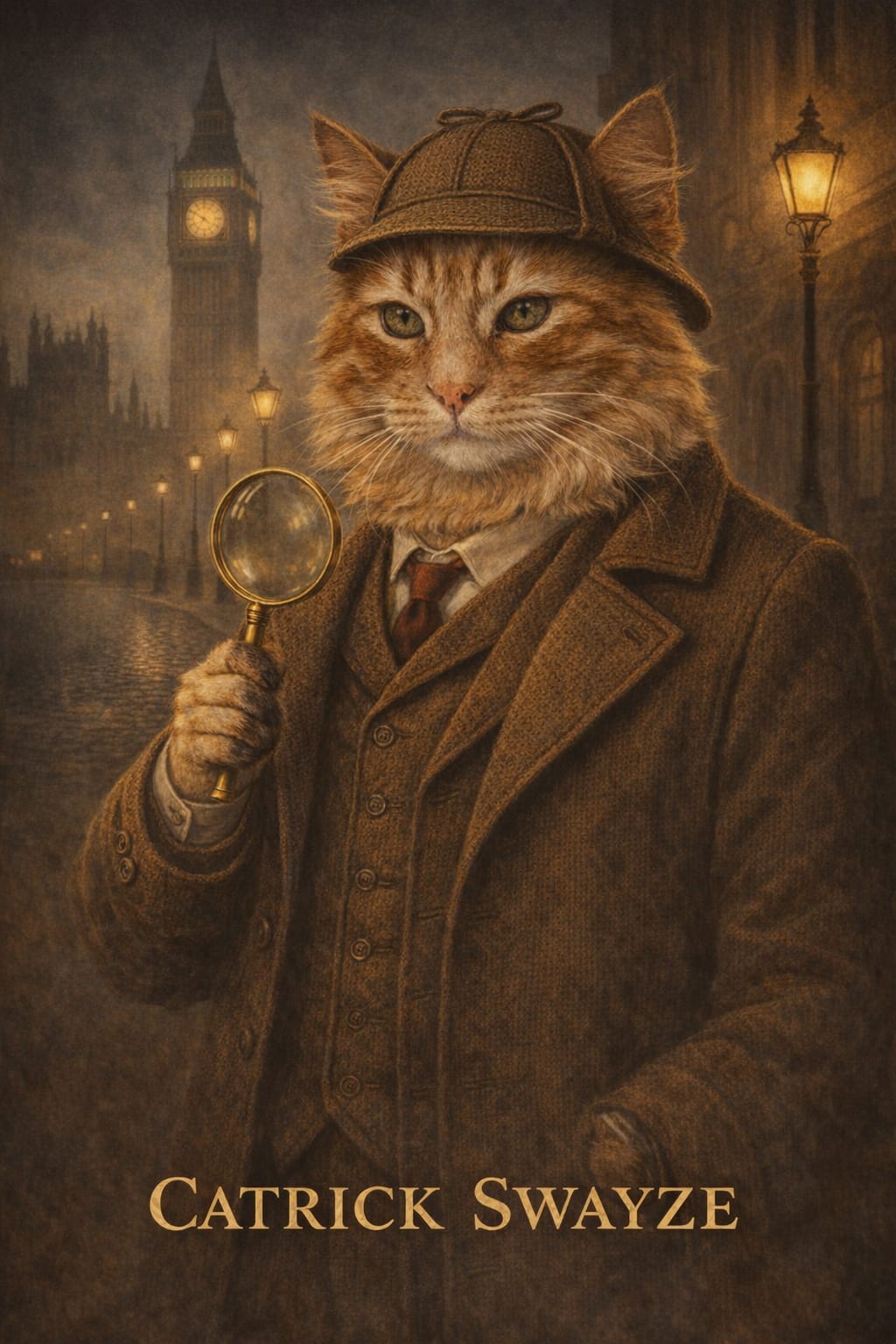 Victorian Detective pet portrait style
