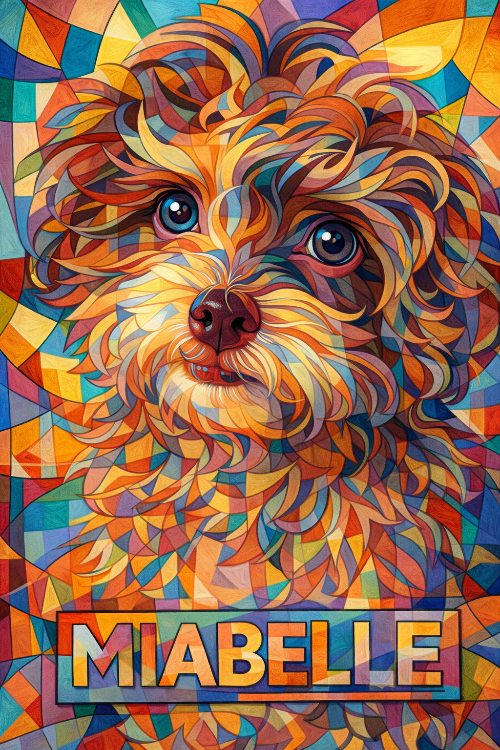 Cubism pet portrait style