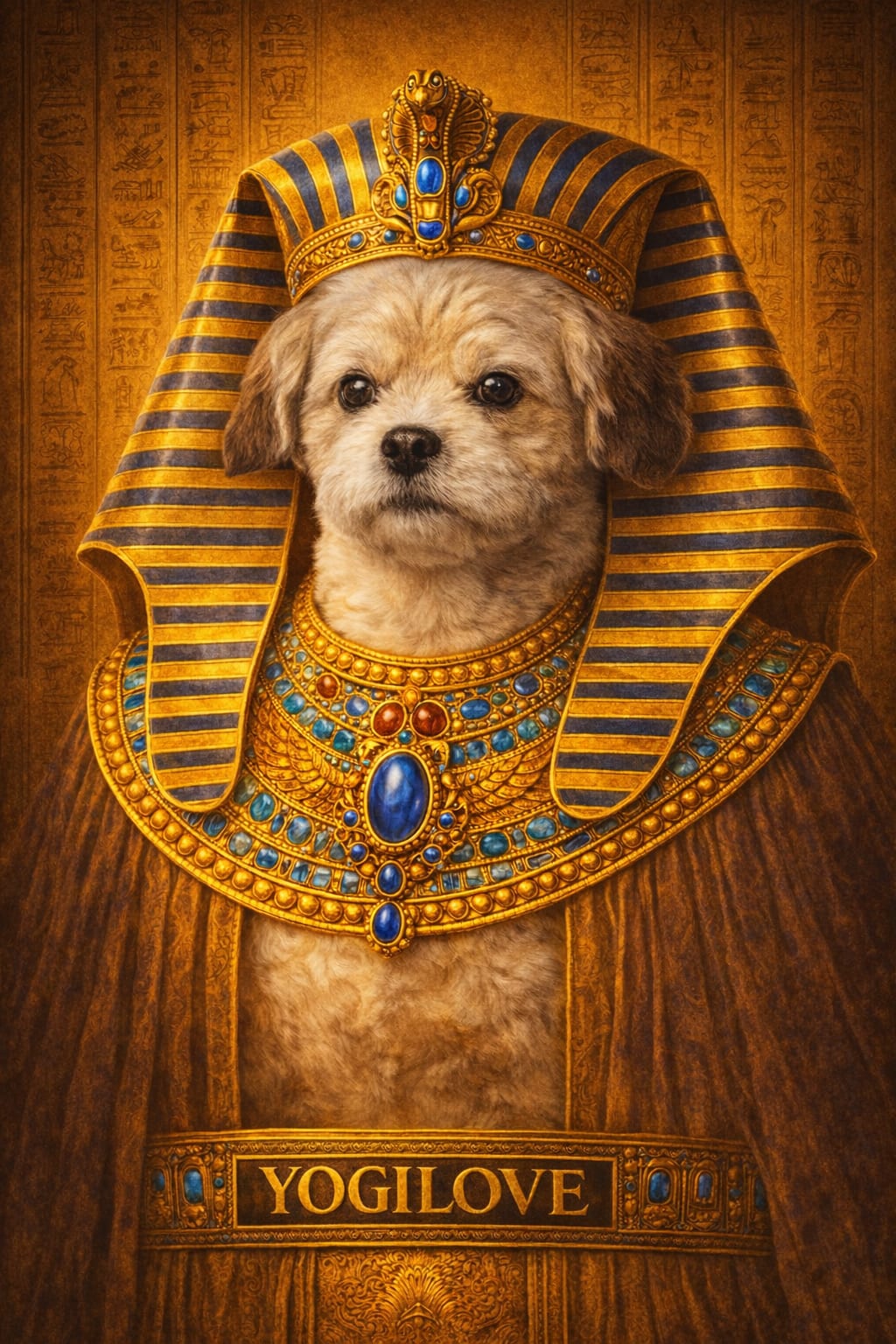 Pharaoh pet portrait style