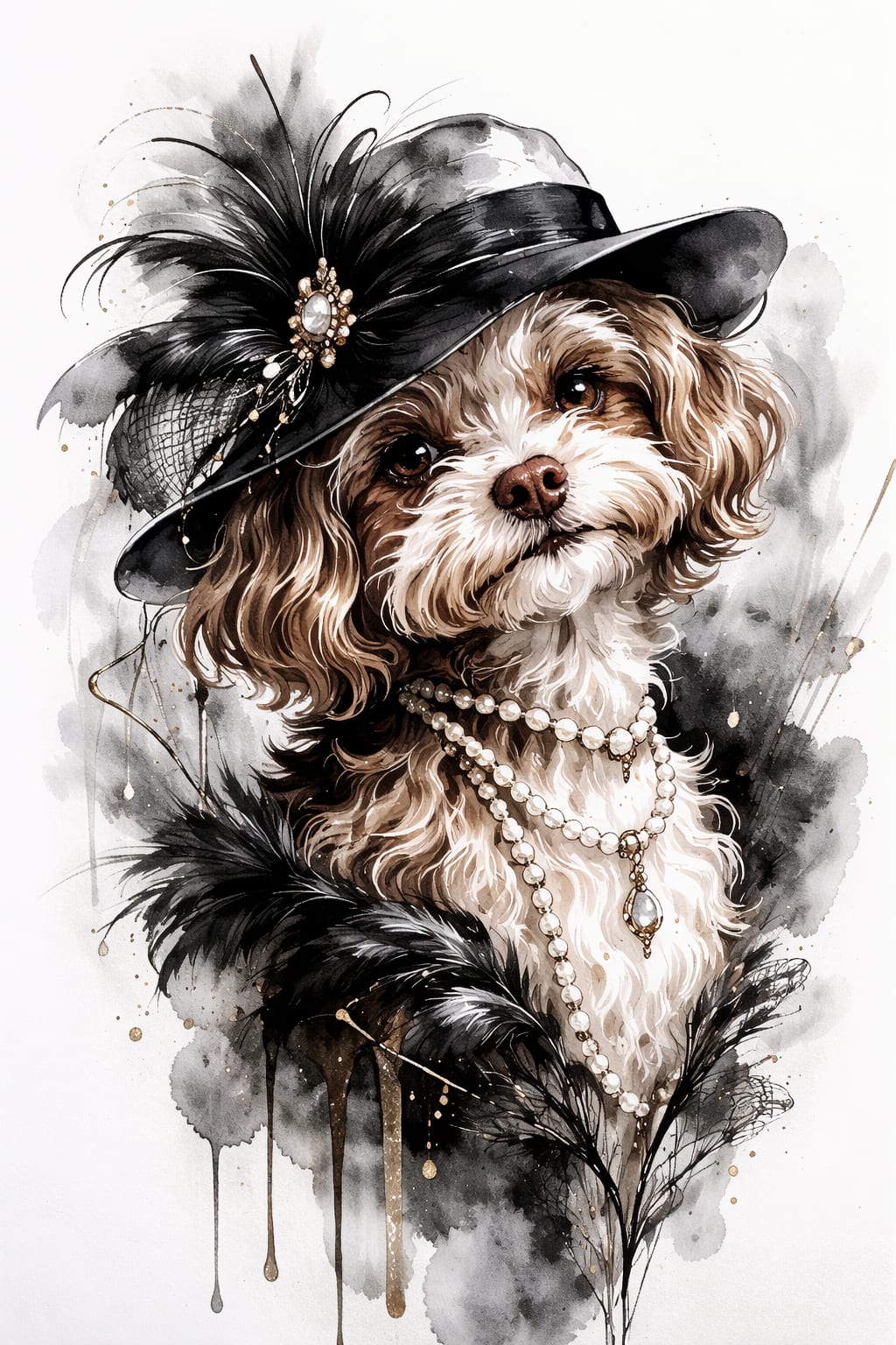 The Socialite pet portrait style