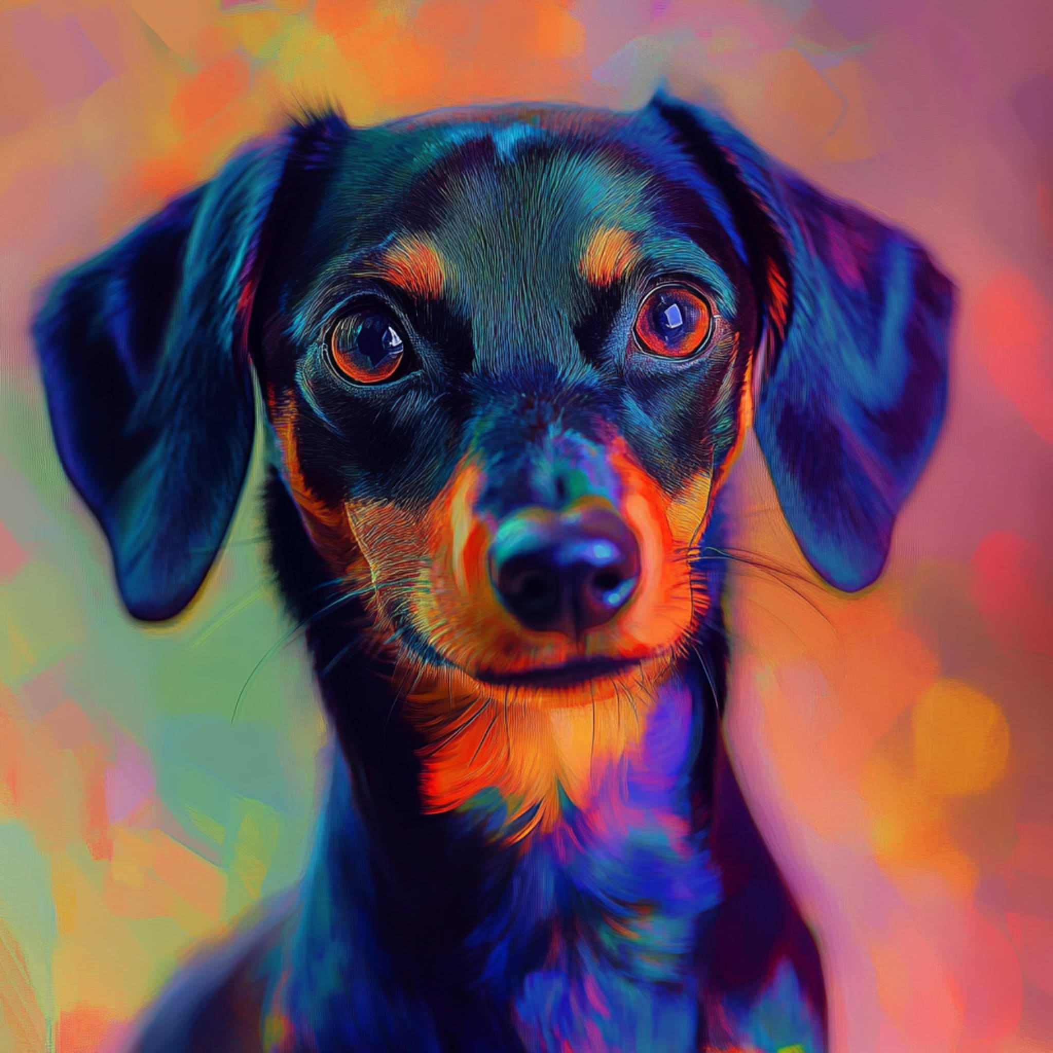 Neon Soul pet portrait style