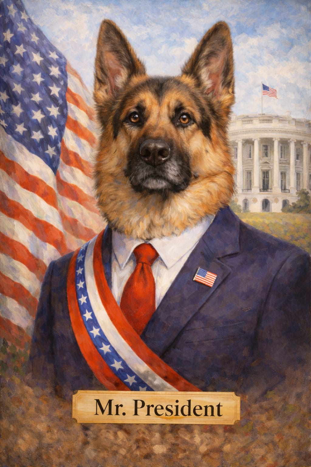 Mr. President pet portrait style