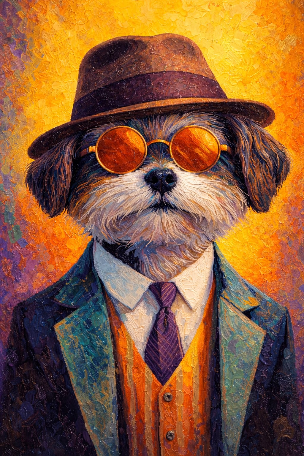 Retro Tycoon pet portrait style