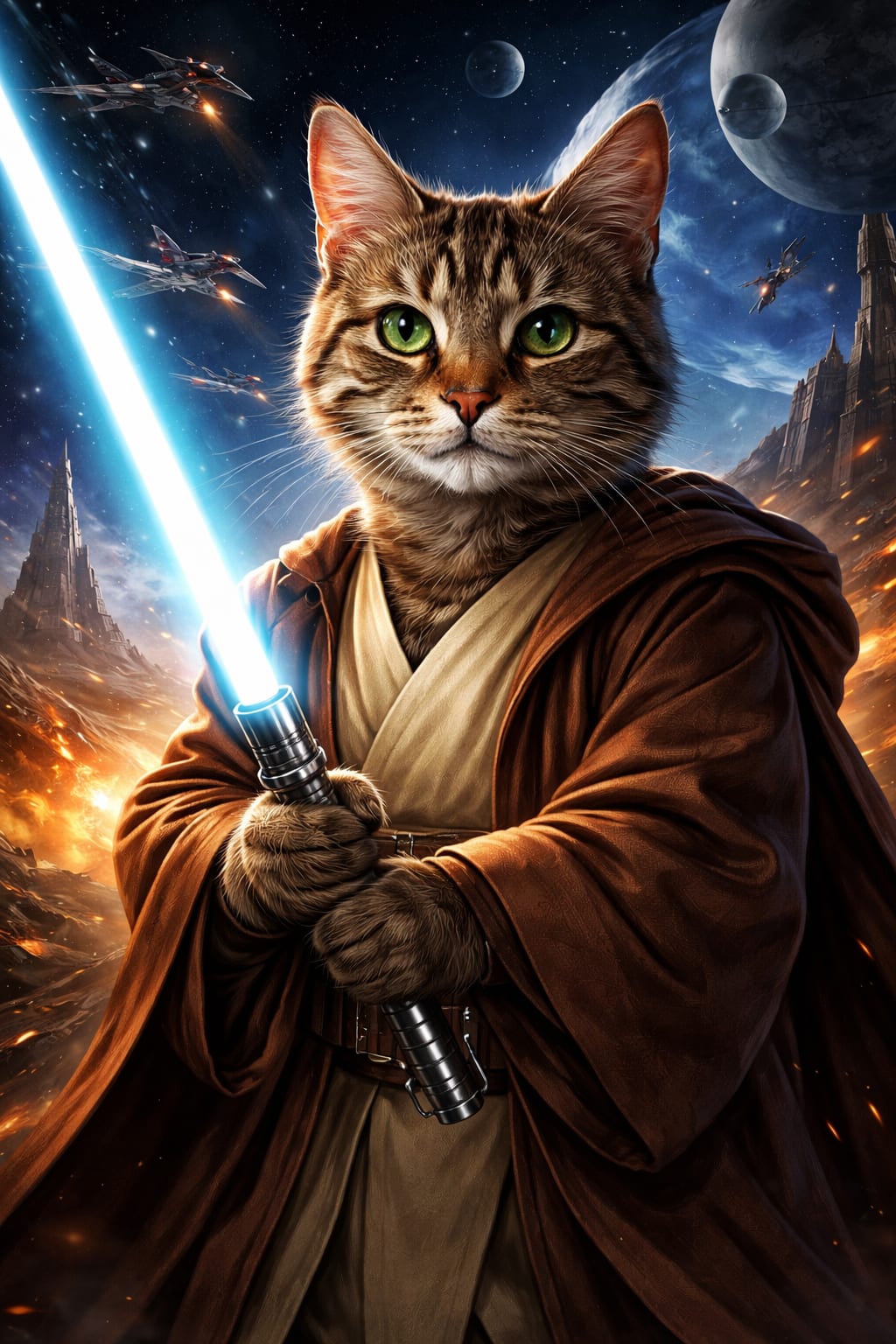 Galactic Guardian pet portrait style