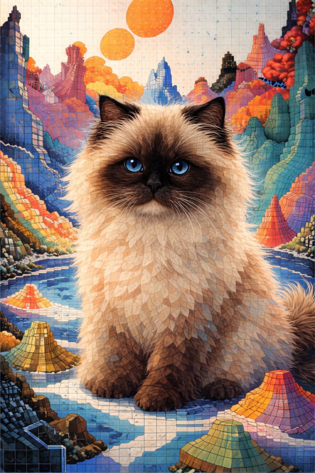 Tilescape pet portrait style