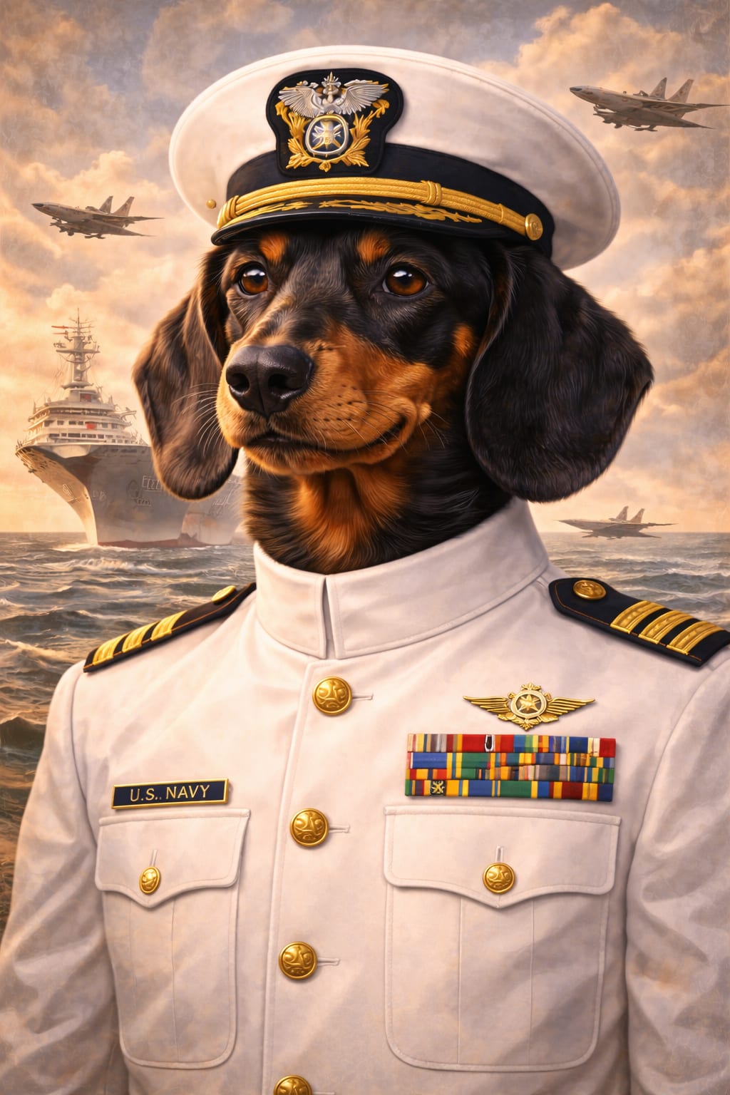 Admiral Floof pet portrait style