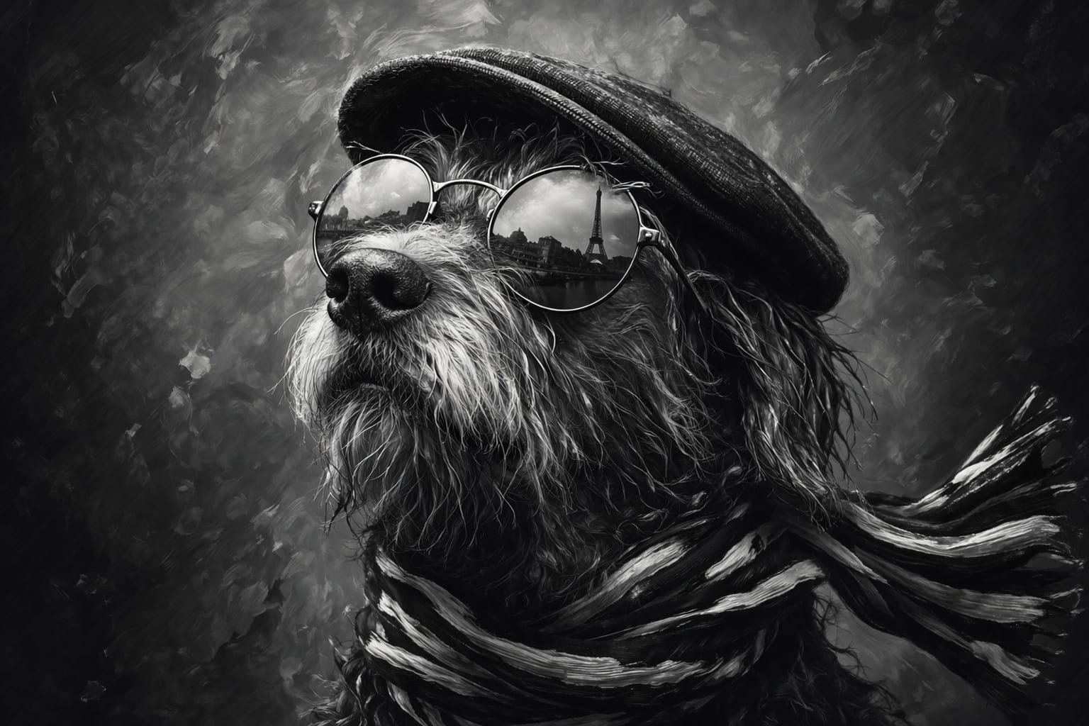 Branchée Noir pet portrait style