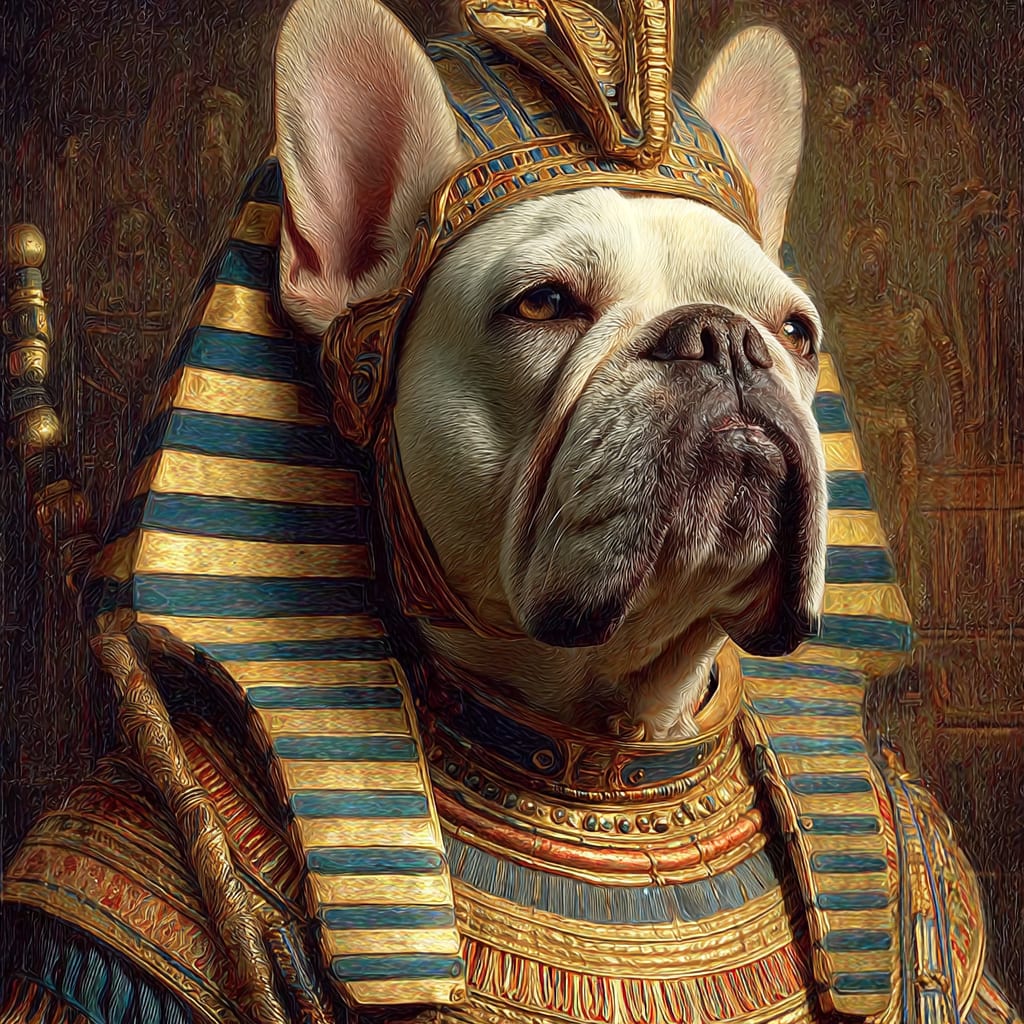 Pharaoh pet portrait style