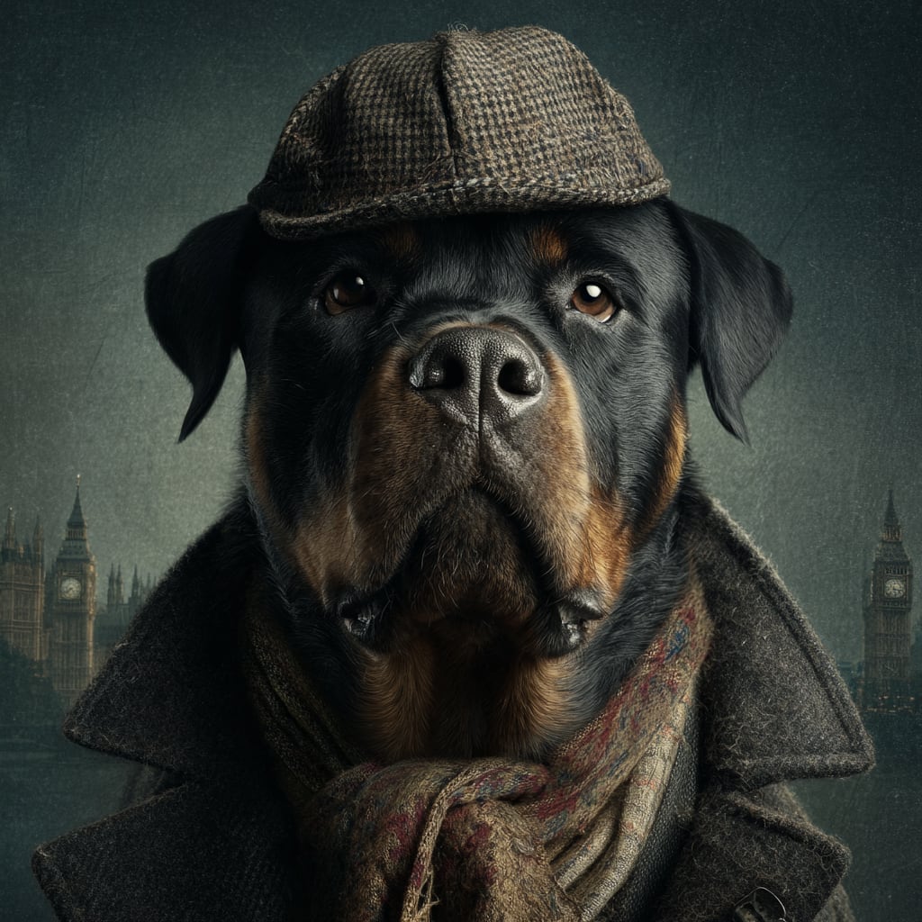 Inspector Paws pet portrait style