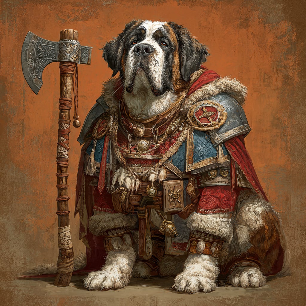 Viking pet portrait style