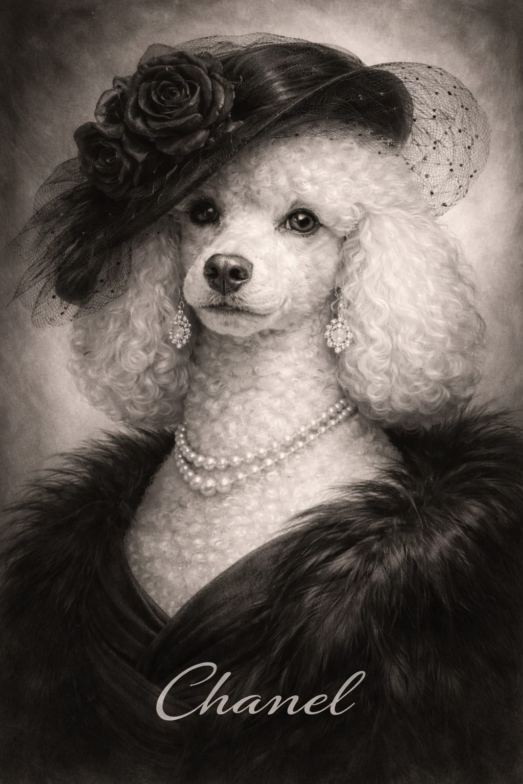Madame pet portrait style