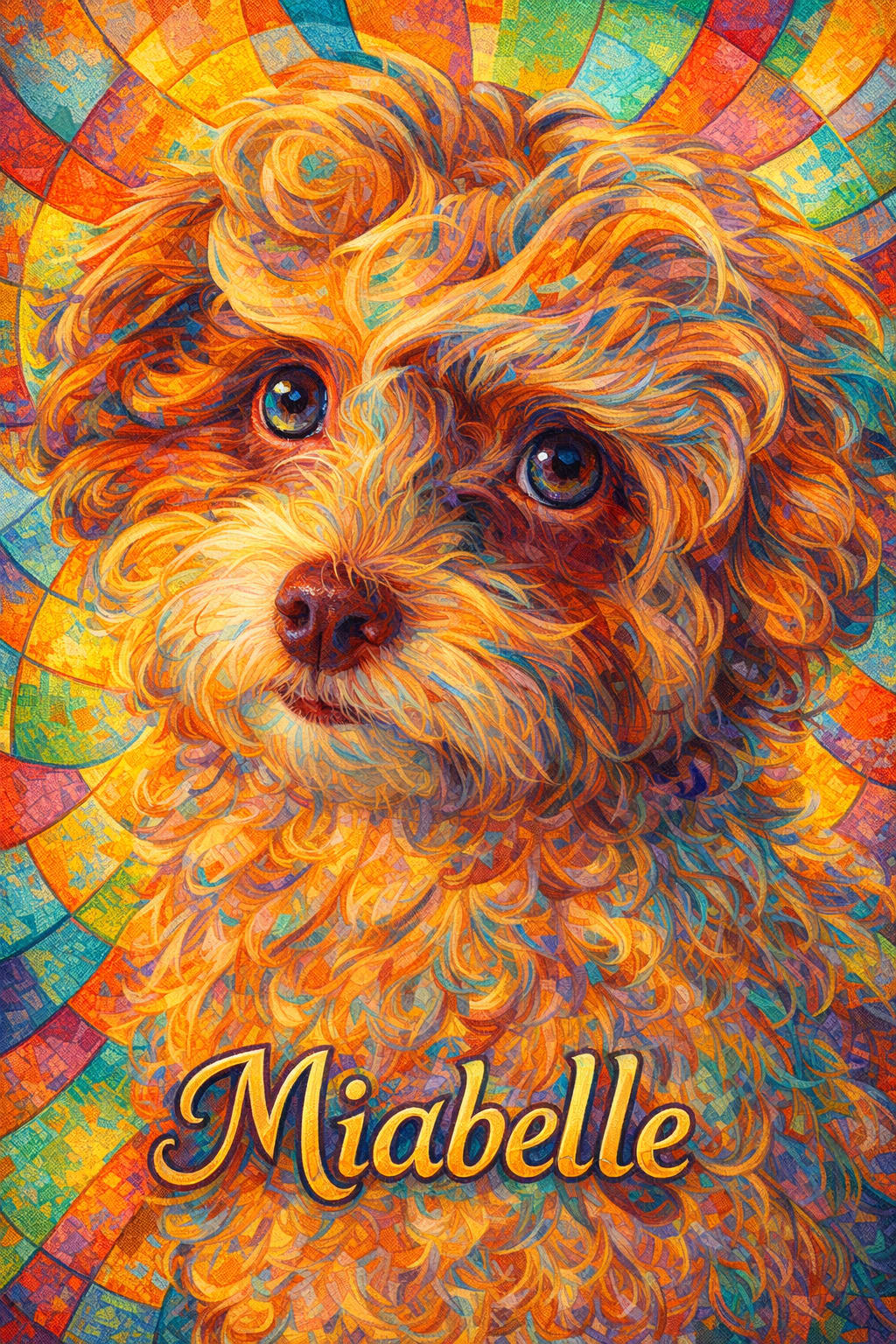 Cubism pet portrait style