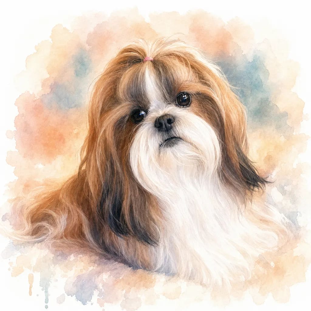 Watercolor custom dog portrait — transformed from photo