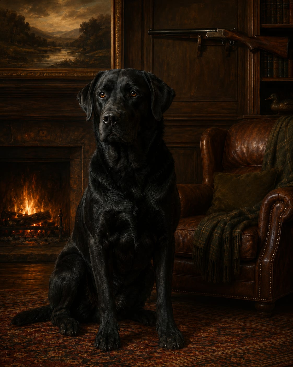 Hunter pet portrait style — new addition