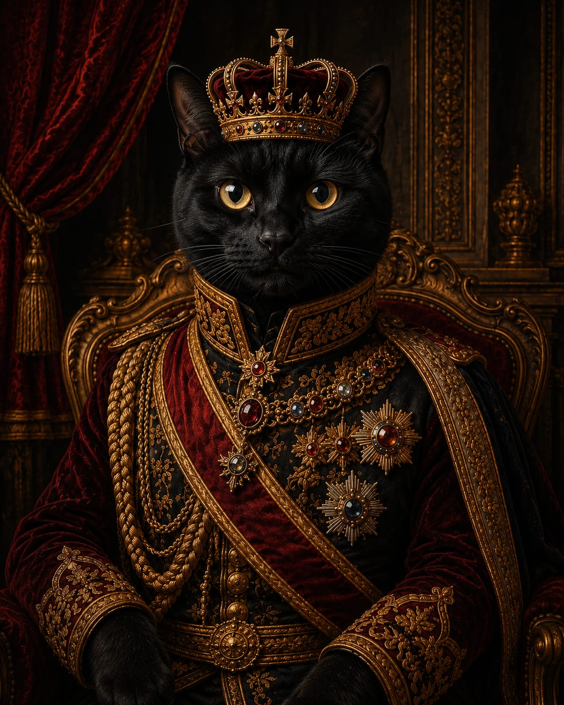 King Leopold pet portrait style — new addition