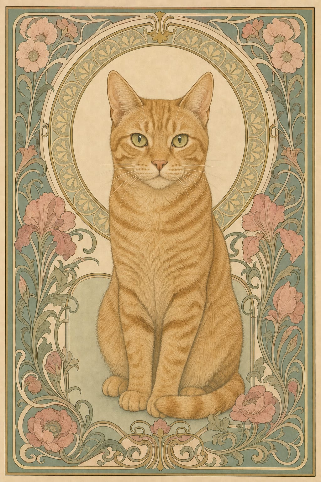 Art Nouveau pet portrait style — new addition