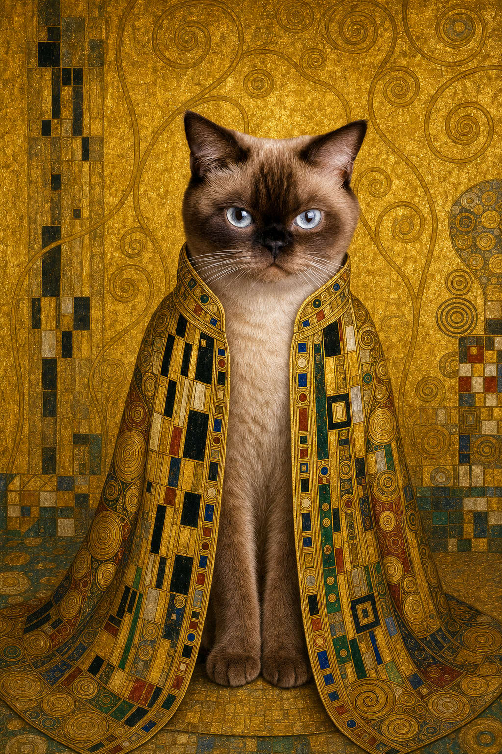Gilded Gold pet portrait style