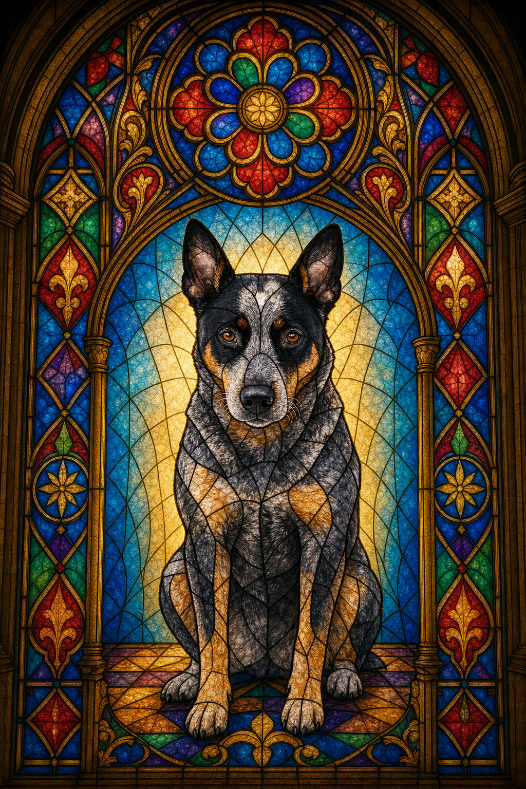 Stained Glass pet portrait style