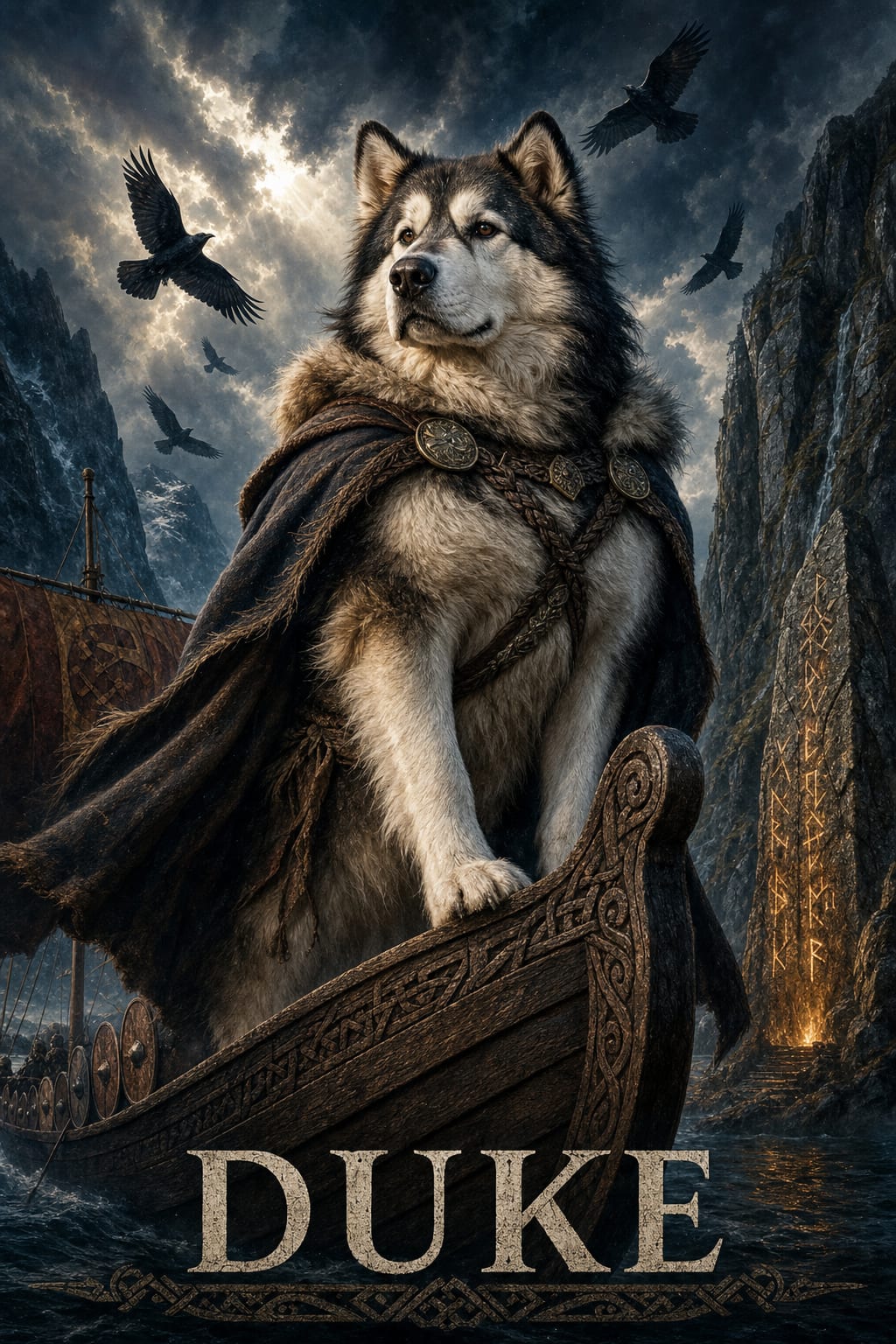 Viking pet portrait style — new addition