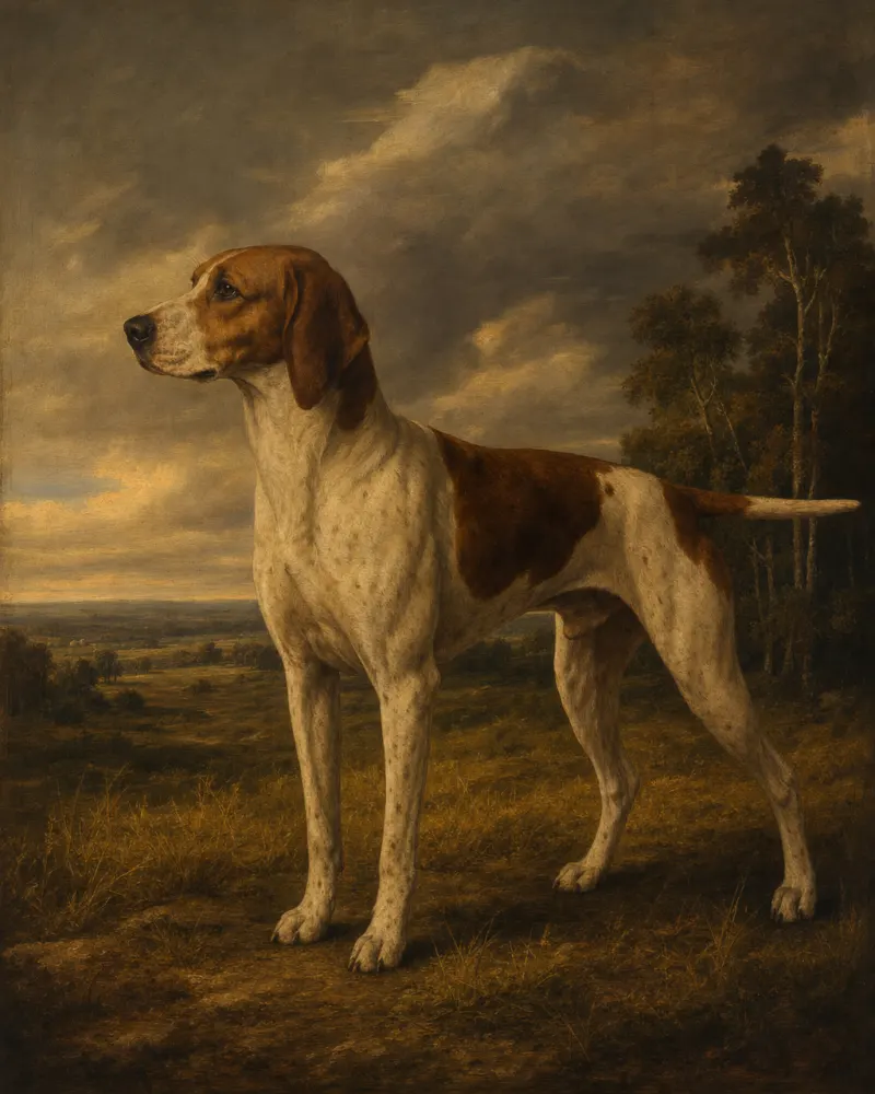A classical-oil dog painting illustrating the section: The Seventeenth and Eighteenth Centuries: Dogs of Consequence. Pet Pic Portraits / dogoilpaintings.com.