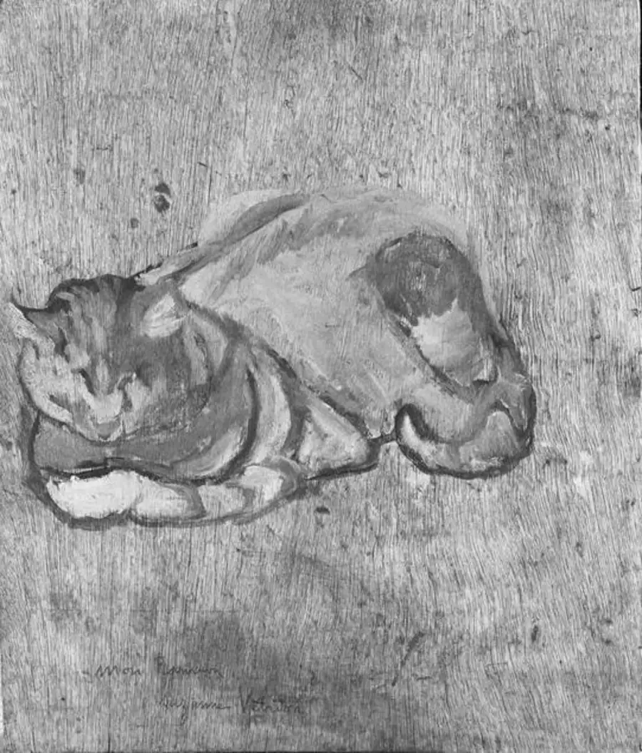Étude du chat Raminou (c. 1920) by Suzanne Valadon — close study of her household cat, oil on paper.