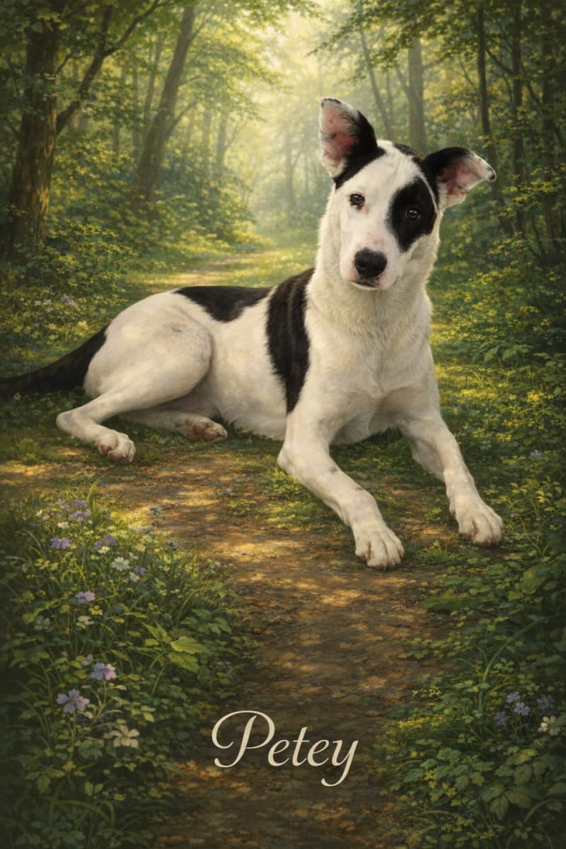 Petey's custom pet portrait from a customer