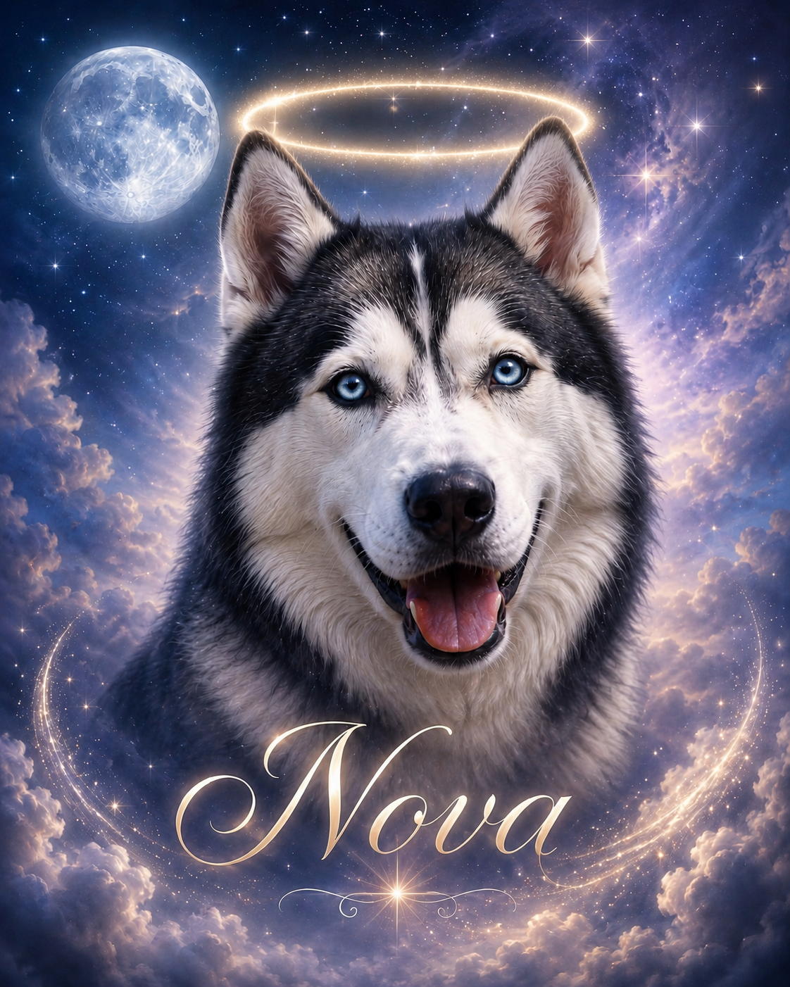 Starlight Memorial pet portrait style
