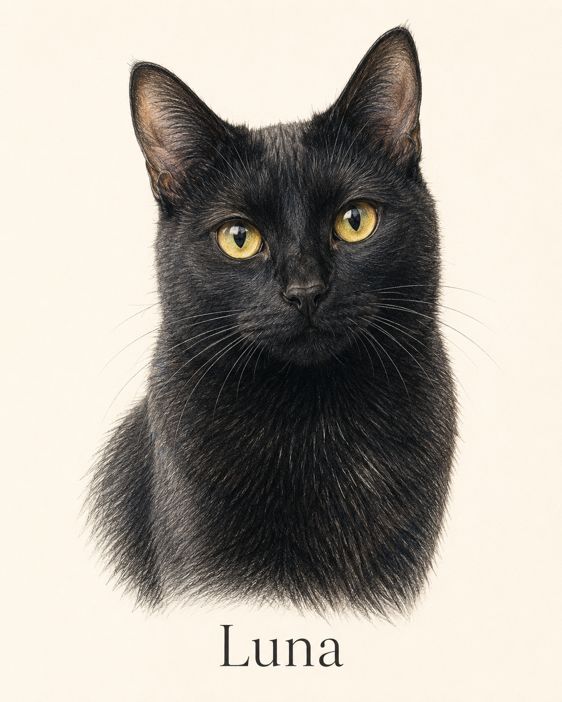 Colored pencil pet portrait — gently colored pencil pet drawing made from a photo
