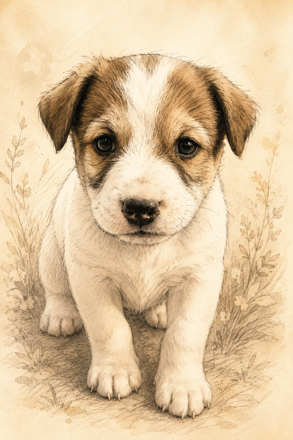 Storybook pet portrait style