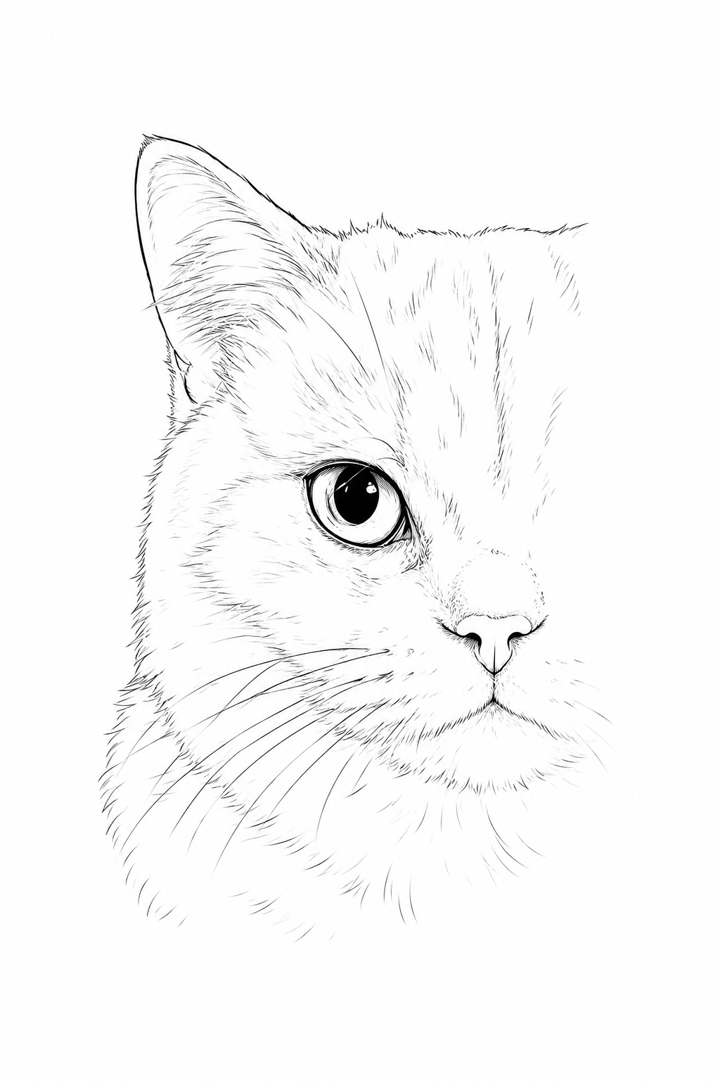 Line Art pet portrait style