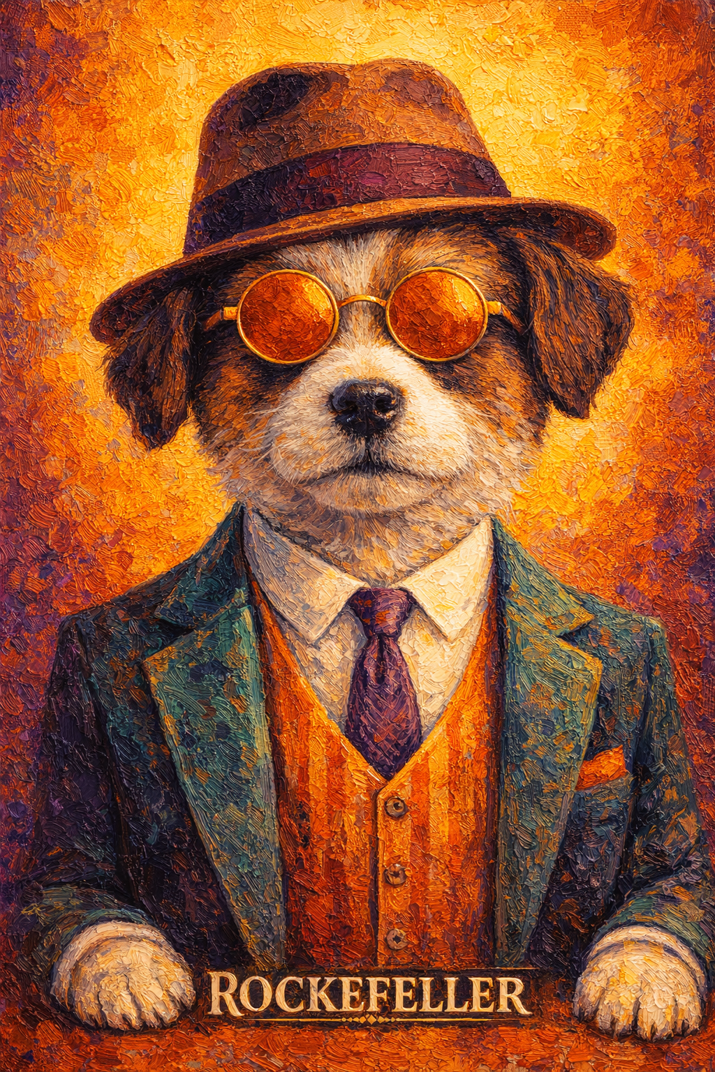 Retro Tycoon pet portrait style