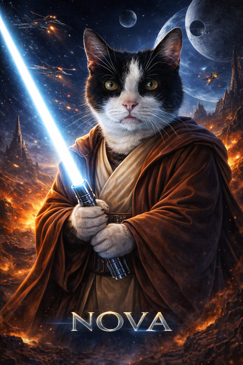 Galactic Guardian pet portrait style