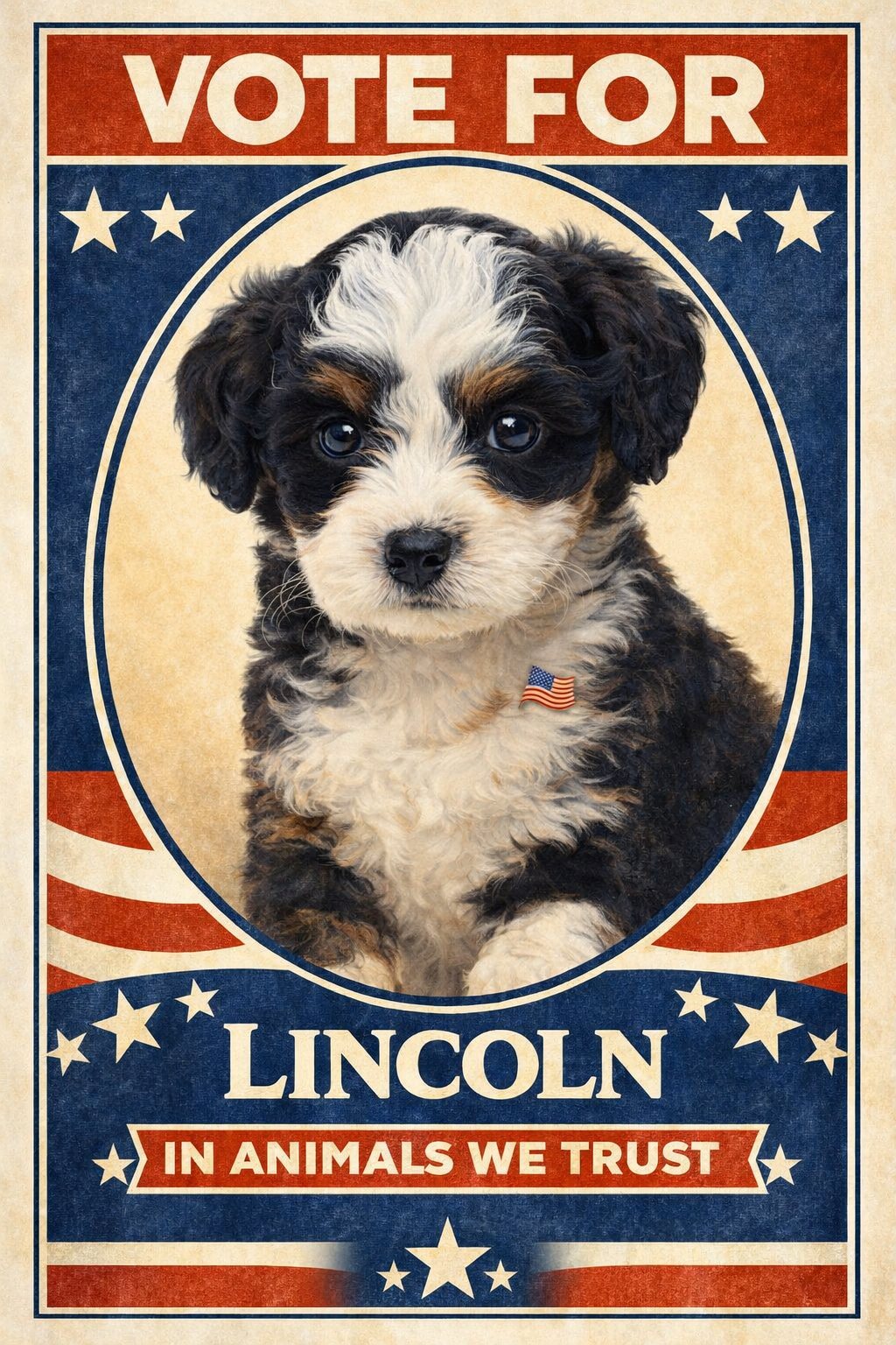 In Animals We Trust pet portrait style