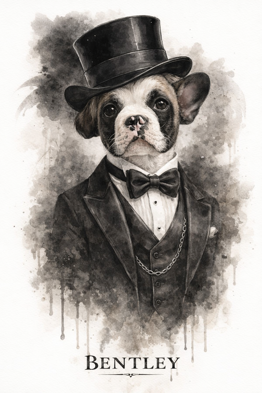 The Gentleman pet portrait style