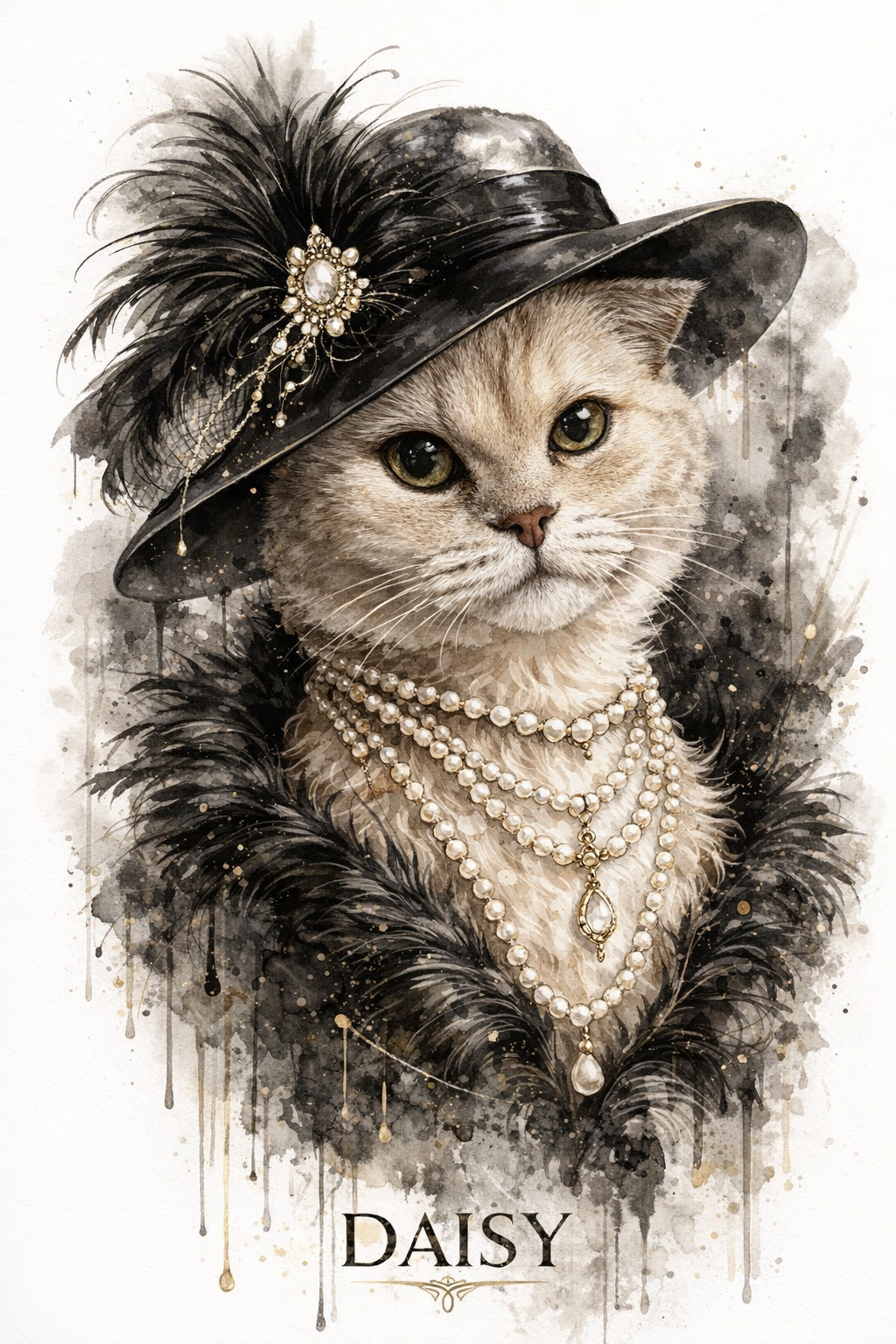 The Socialite pet portrait style