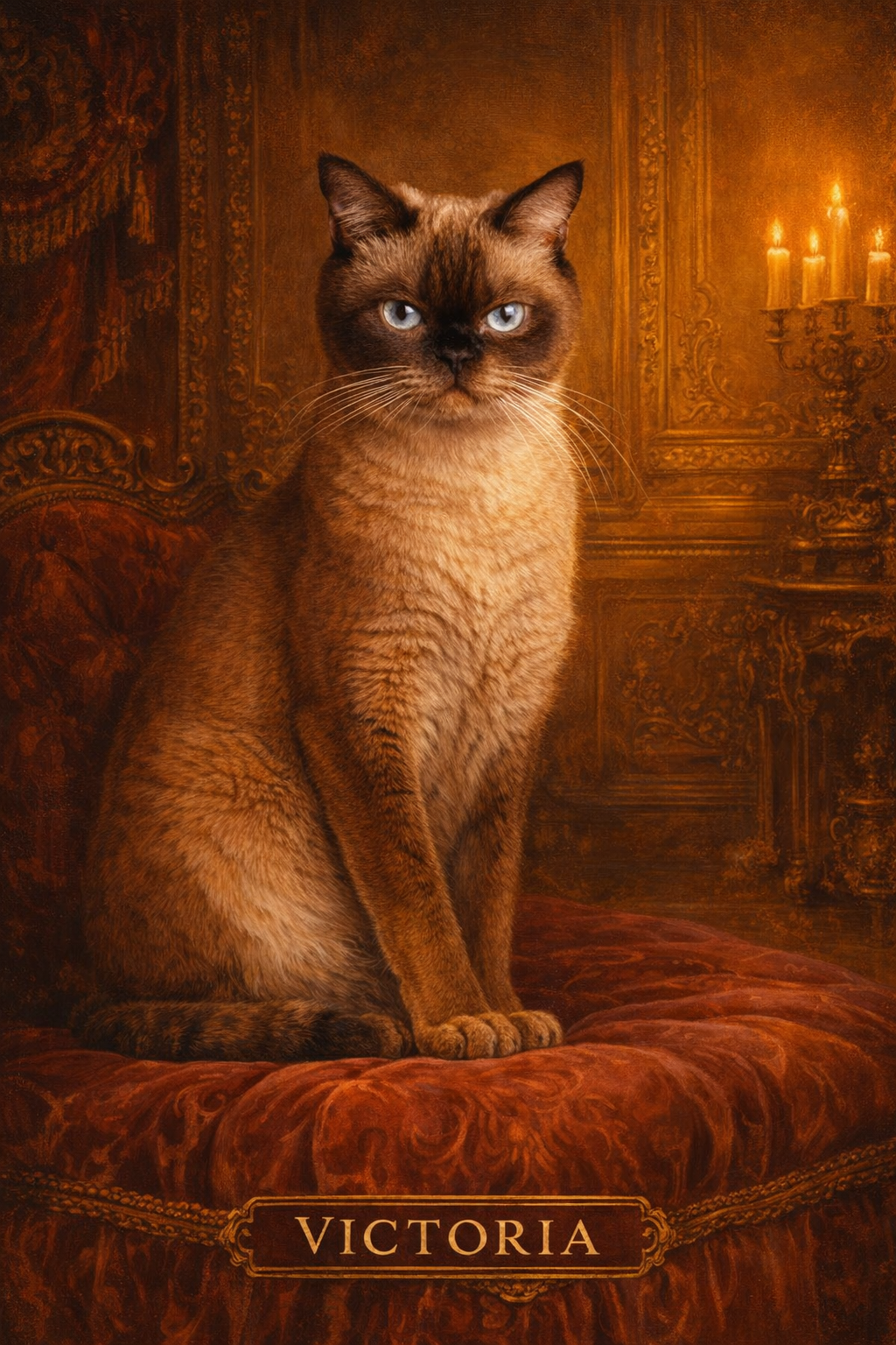 Velvet Royalty pet portrait style