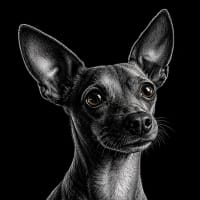 Midnight Etch custom dog portrait — transformed from photo