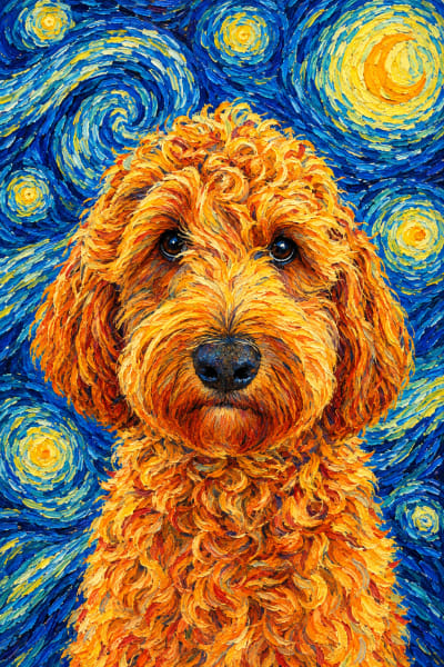 Impressionist pet portrait style