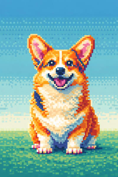 8-Bit Corgi - Pixel Art Style